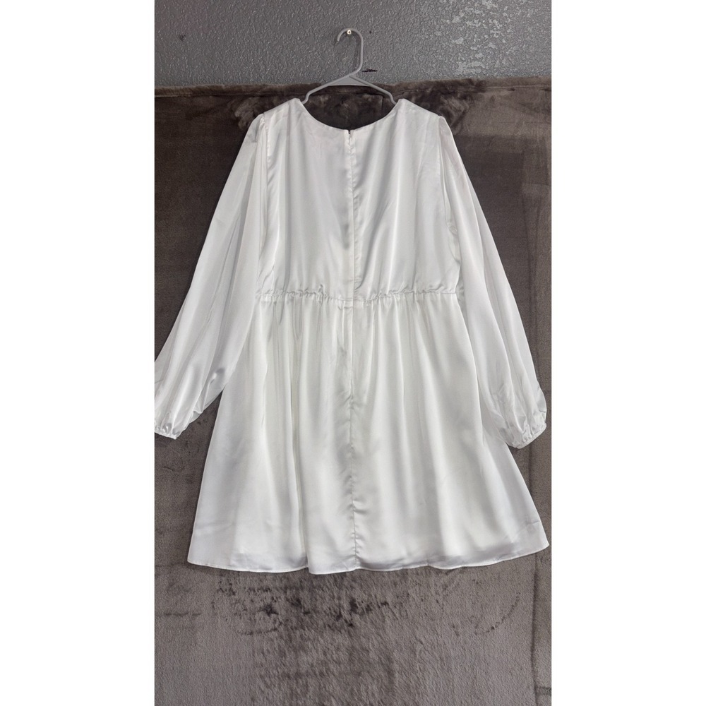 Show Me Your Mumu Rosetta Mini Dress Womens 1X White Luxe Satin Lined Floral - Picture 10 of 13